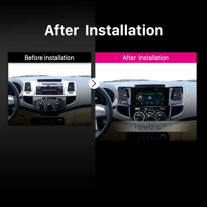 Harfey 9 'ƈDIN Android 8 1 автомобильное радио для 2008 2014 Toyota Fortuner/Hilux Руководство A/C левая