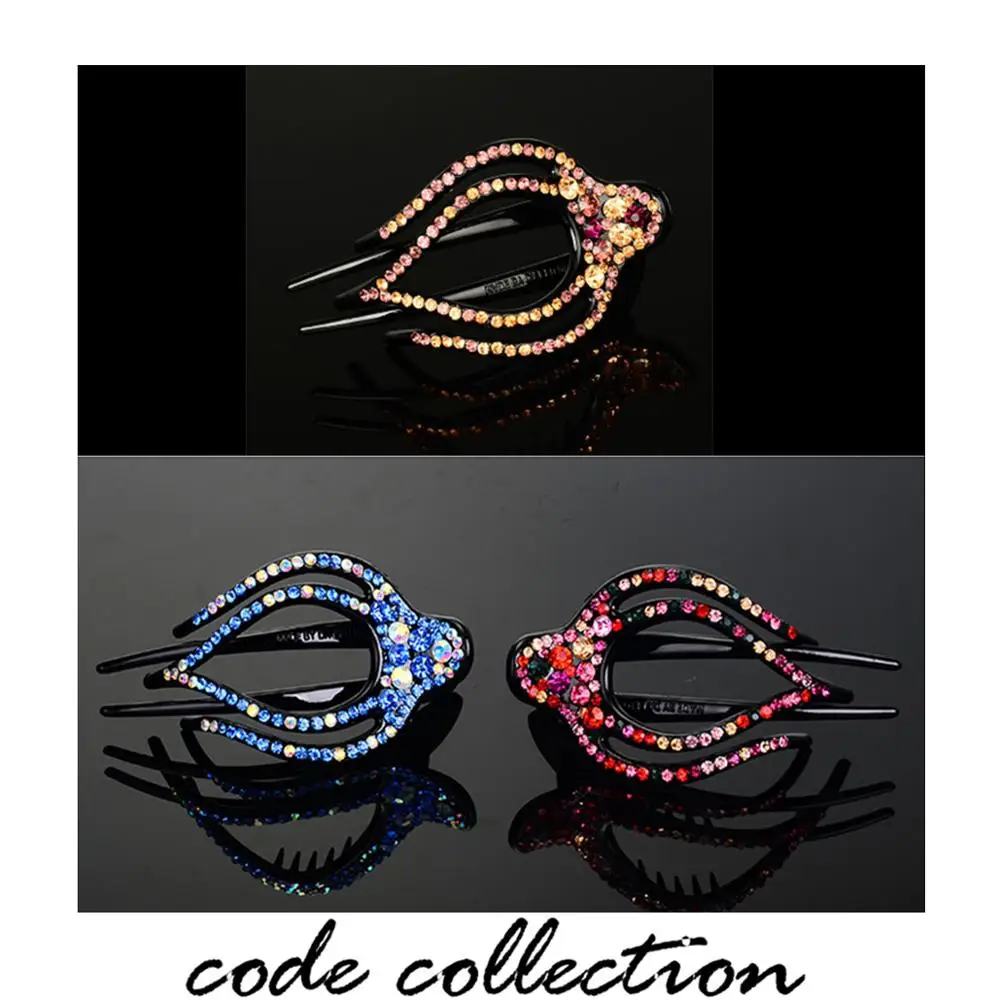 High Guality Acrylic Rhinestone Hollow Crystal Hair Claw Clip For Women Girsl Fashion Korean Vintage Hairpins Accessories | Украшения и