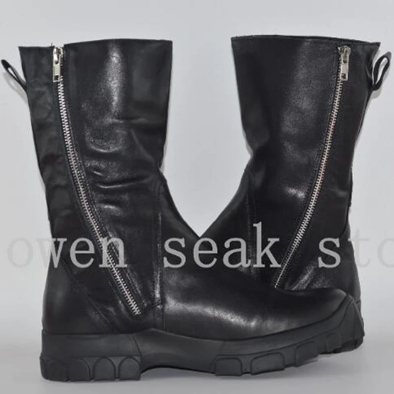 Owen /Мужская обувь сапоги до колена роскошные кроссовки из коровьей кожи зимние