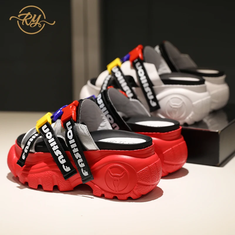 RY RELAA женские шлепанцы из натуральной кожи модная женская обувь коллекция 2018 года