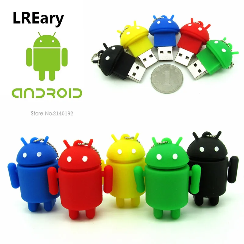Милый робот Android usb флеш накопитель Жесткий диск памяти флешки Ручка drive personalizado