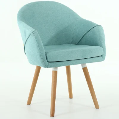 style A watergreen Простой нордический тканевый компьютерный стул балкон из твердой древесины, повседневный обеденный стул, модный стол, стул для Конференции, приемный стул - Цвет: style A watergreen