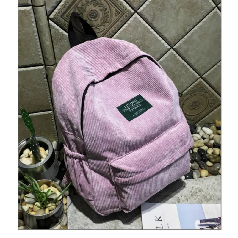 2019 женский вельветовый тканевый рюкзак бархатная школьная сумка Mochila Feminina