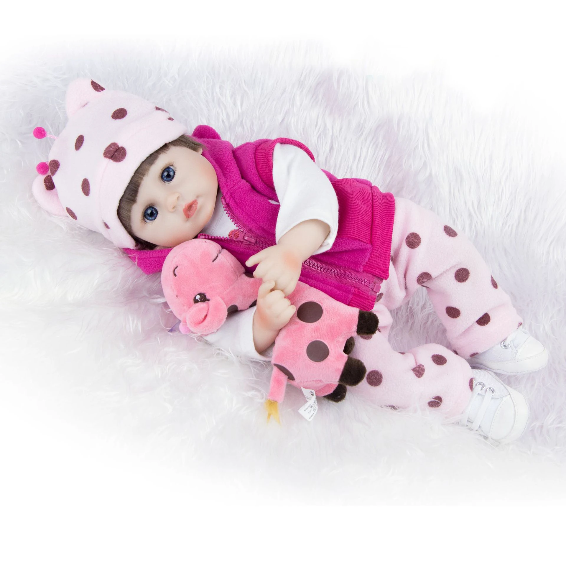 17 дюймов Мягкие силиконовые куклы Reborn розовые куклы reborn-baby коллекционные куклы Моделирование принцесса Малыш Дети настоящее прикосновение bebe рождественские подарки