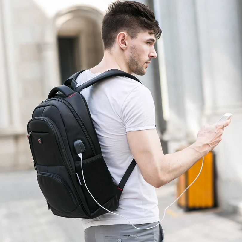 Мужской рюкзак из водоотталкивающей ткани с USB портом для зарядки|Мужские
