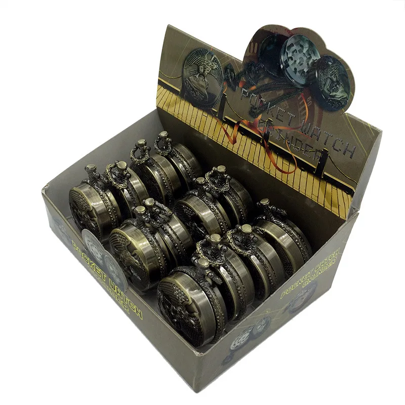 3 слойная карманная металлическая измельчитель табака в стиле часов портативная