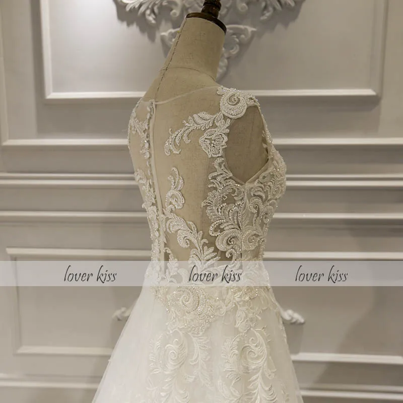 Lover Kiss Vestido De Noiva торжественное свадебное платье для невесты, летние Богемские свадебные одежды с бусинами, кружевное платье