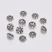 100pcslot 8mm metal antique flower bead end caps for jewelry making findings needlework diy earrings jewelry spaced beads caps