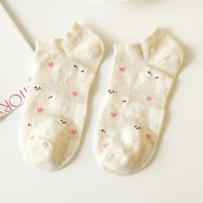 Носки Alpaca Sox кофейного, коричневого, серого цвета, теплые, удобные, милые, каваи ламы, винтажные, Ретро стиль, шерсть, Mori Girl, дропшиппинг - Цвет: Khaki alpaca Short