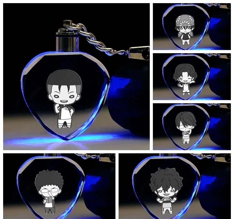 Ключница Prince of Tennis Oishi в виде сердца с логотипом аниме и светодиодным кристаллическим фигурным брелоком - подарок на Рождество.