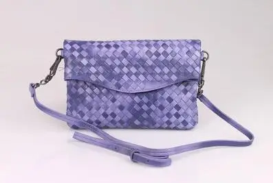 Double Purple Модные дизайнерские женские роскошные сумки через плечо из овчины ручной работы, тканая сумка-мессенджер, женская сумка на плечо, высокое качество, кошелек из овчины - Цвет: Double Purple