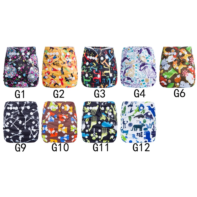 AnAnBaby Sugar Skull детская Пеленка из моющейся ткани, водонепроницаемые детские подгузники, многоразовые тканевые подгузники для детей 0-2 лет, 3-13 кг, серия G