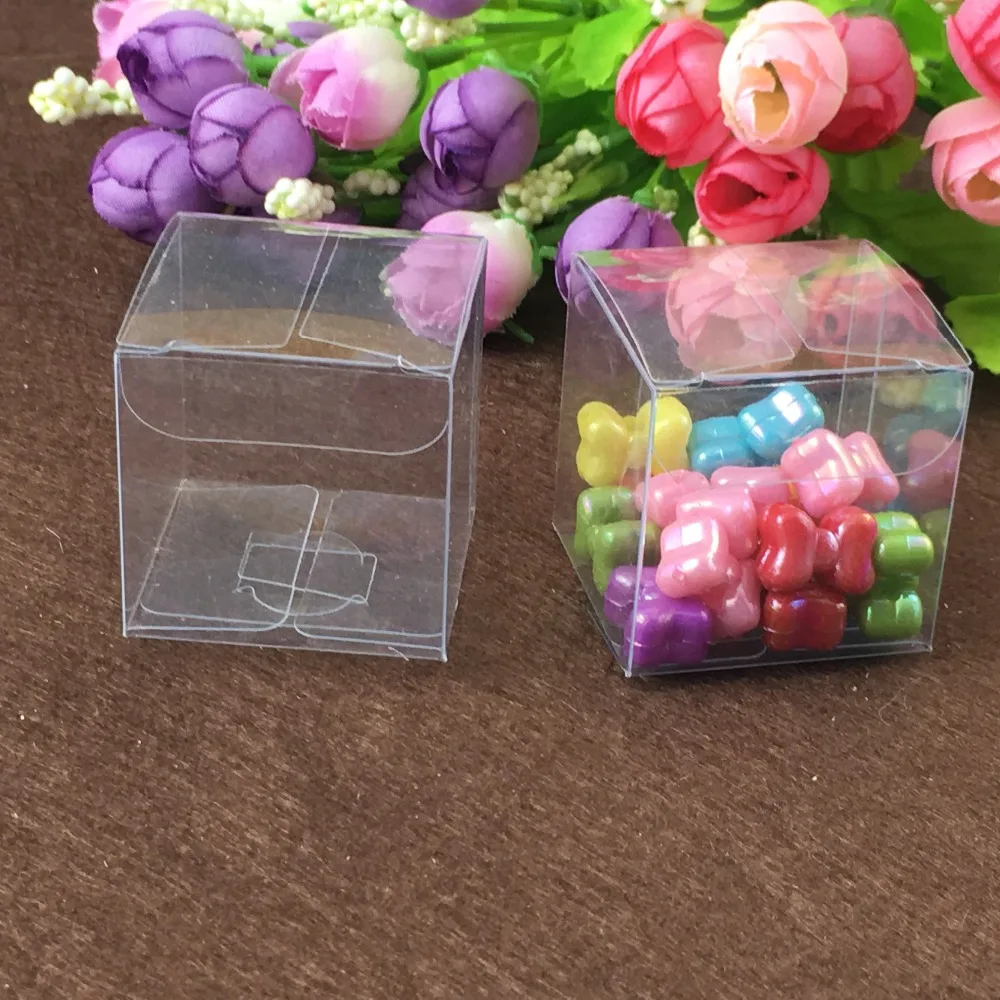 50pcs 15*15*15cm simple Clear Wedding PVC Box Gift Craft display small Jewelry packing holder Transparent plastic boxes | Дом и сад