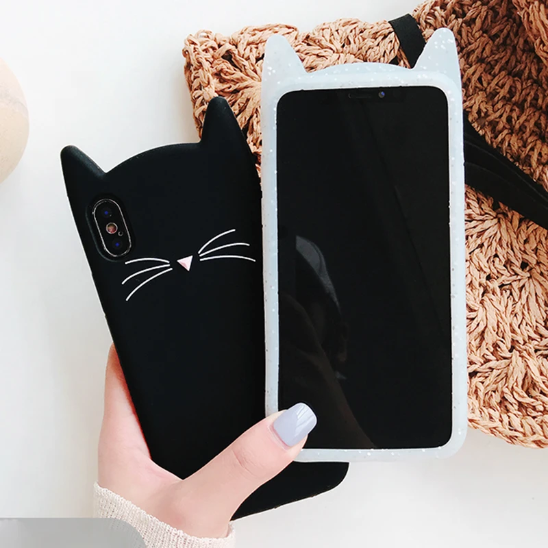 Милый 3D задняя панель из силикона и чехол для iPhone 11 12 Pro 7 8 плюс 6s 5 5S SE 4s XS Max XR блеск