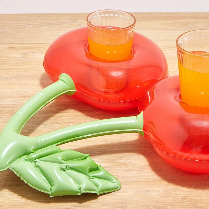 3 шт. милые надувные кружки с красными вишенками для напитков бассейна летние