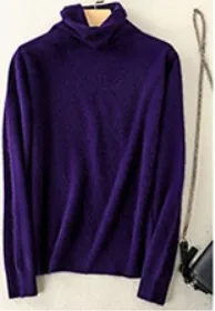 2020 New Spring Autumn Winter Pure Mink Cashmere High Collar Piles Women's Long-sleeved Sweater Pullover Warm Soft Casual | Женская