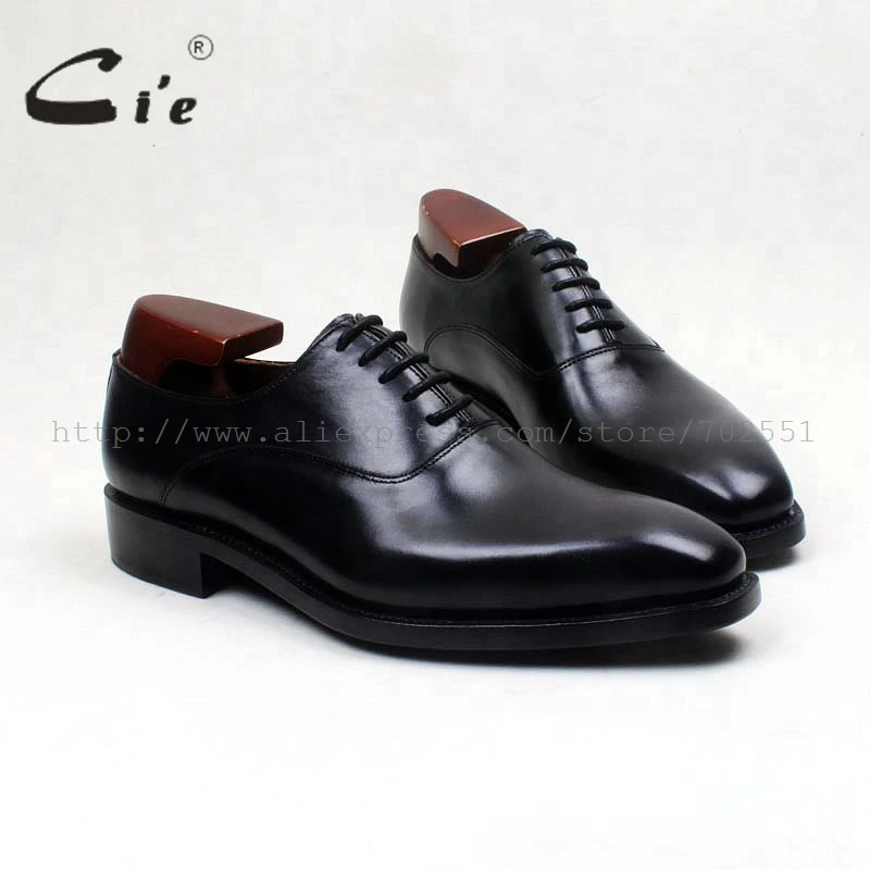 

cie Free Shipping Genuine Calf Leather Upper Inner Outsole Bespoke Handmade Work Men's Dress Oxford Color Black Shoe No.OX571