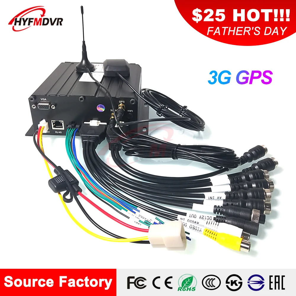AHD 1080P Мегапиксельная система мониторинга широкое напряжение DC8V 36V 3G GPS Мобильный