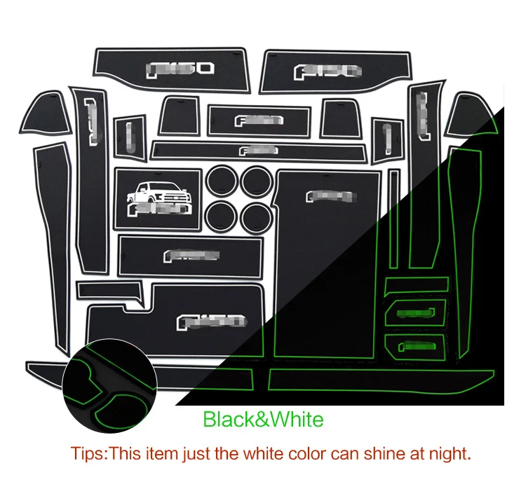 Коврики для автомобильных ворот Muchkey Нескользящие Платиновые черные FORD F150 RAPTOR 2015