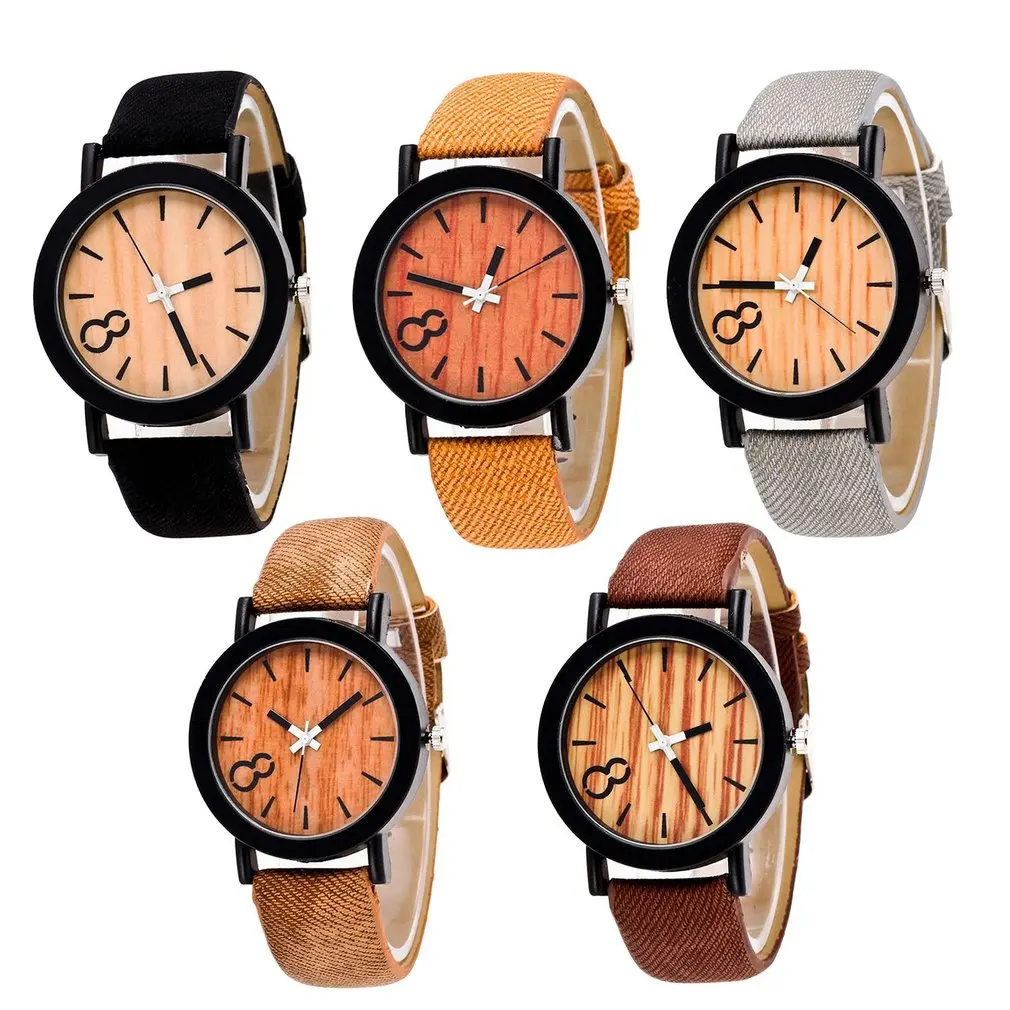 Классический ретро дизайн кожаный ремешок аналоговые кварцевые наручные часы