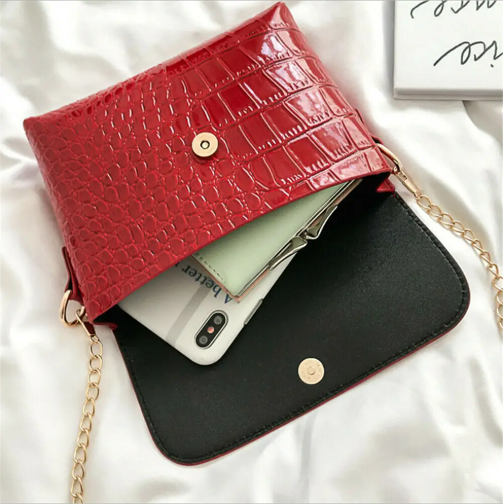 Женская сумка-клатч из искусственной кожи с узором крокодиловая кожа на одно