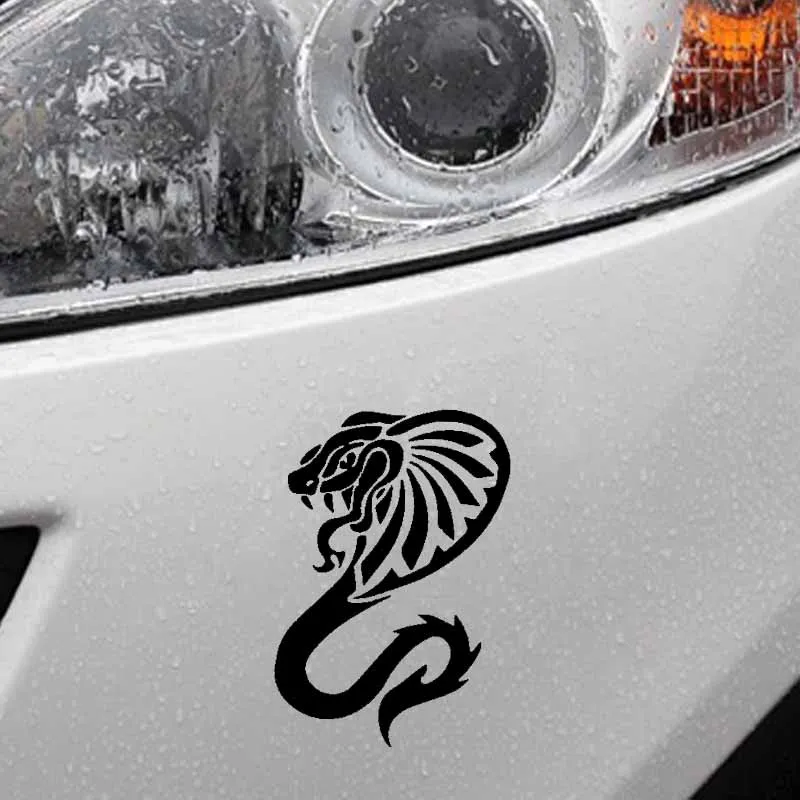 

YJZT 10.1CM*14.7CM Original Tribal Cobra Snake Minimalist Cool Artistic Vinyl Decal Car Sticker Black/Silver C19-1045
