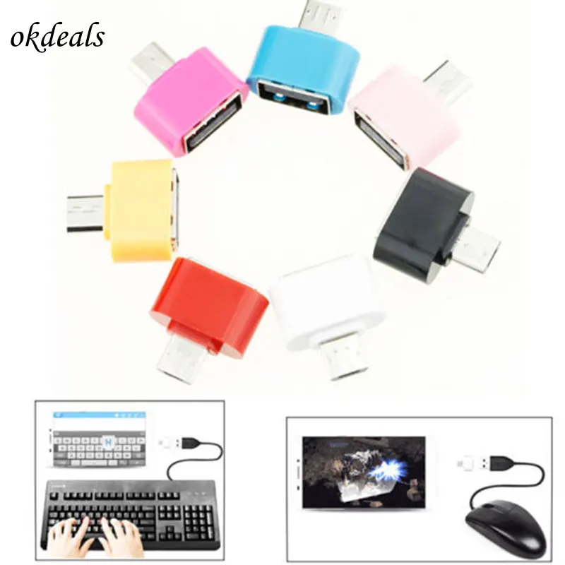 5 цветов Мини Micro USB Мужской к USB 2,0 Женский адаптер OTG конвертер для Android планшета Прямая