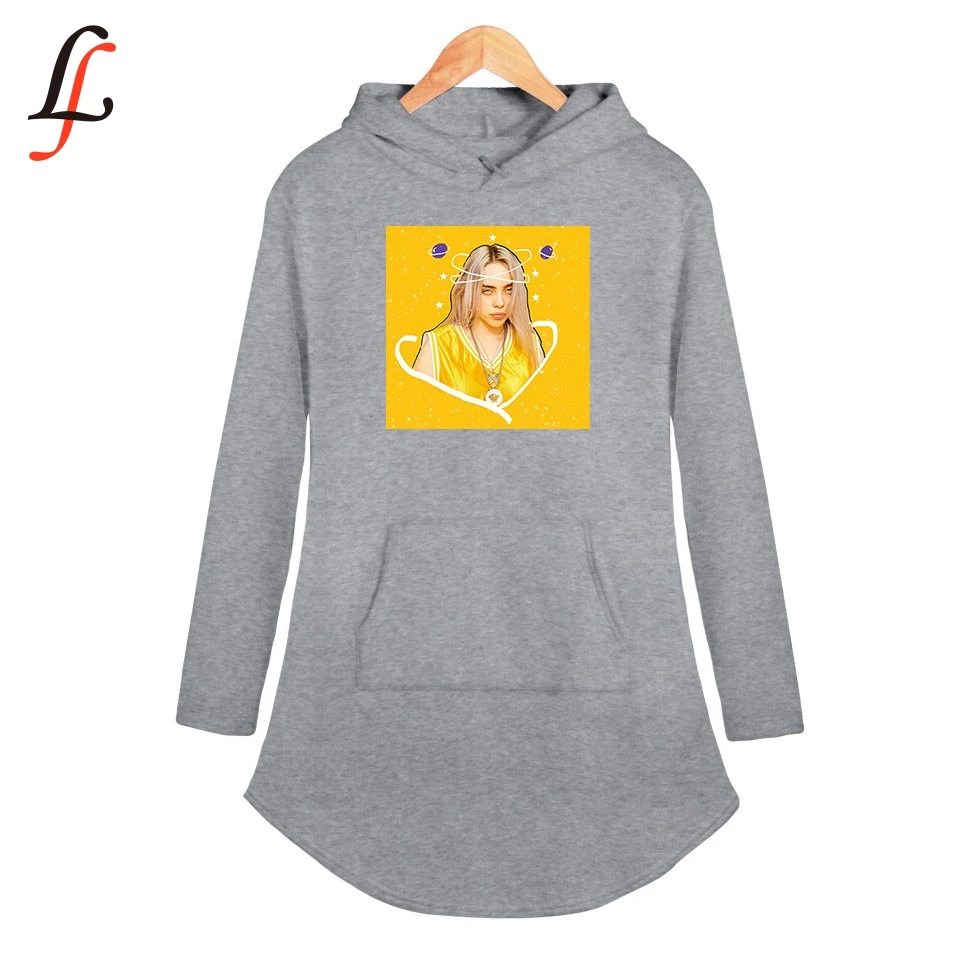 Платье с капюшоном Billie Eilish классическое Повседневное платье карманом для спорта