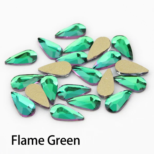 Flame Green Горячая Распродажа маленький DR 4x8 мм ногтей Стразы 11 цветов Необычные хрустальные камни 30/100 шт для 3D нейл-арта украшения - Цвет: Flame Green