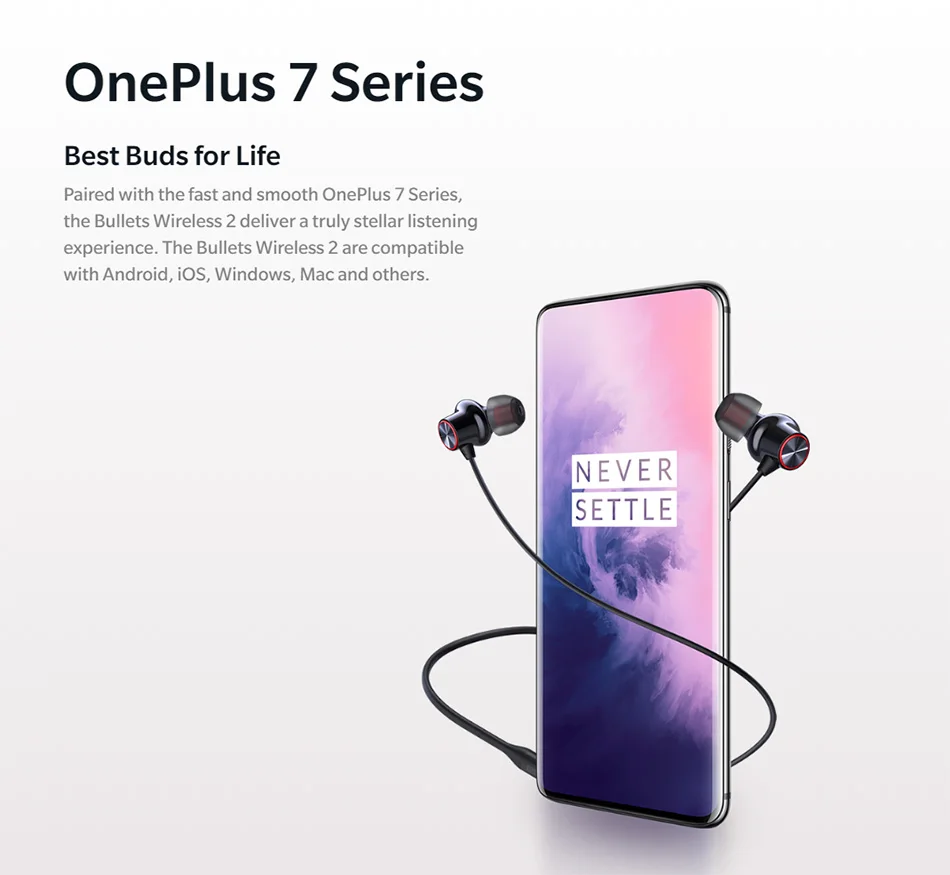 Оригинальные беспроводные наушники Oneplus Bullets 2 aptX Hybrid Neckband для Oneplus 7 Pro снова влюбитесь в любимую музыку