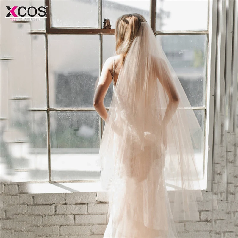 2018 элегантная свадебная фата 3 метра длинная мягкая Фата невесты с гребнем один