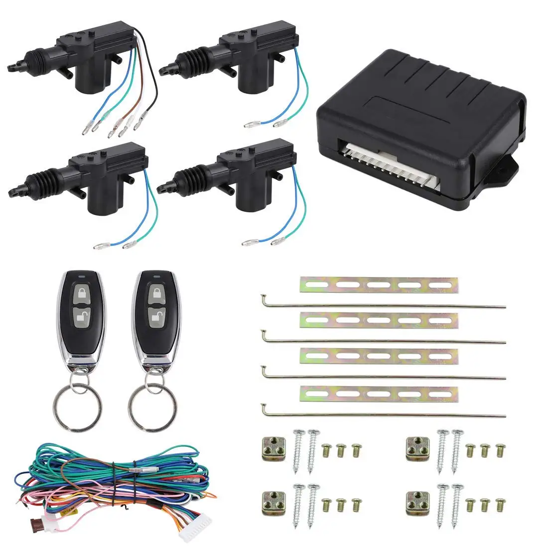 

Uxcell 4 Doors Central Lock Locking System Car Keyless Entry Kit with Actuator