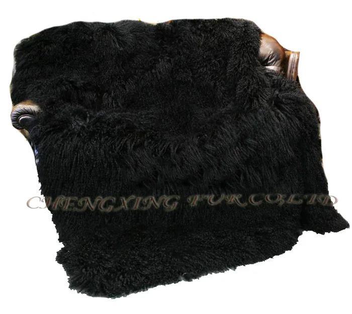 値段 CX-D-23A長い髪ヨーロッパデザイン本物のモンゴルの子羊毛皮毛布投げるエリア敷物カスタマイズされたサイズ