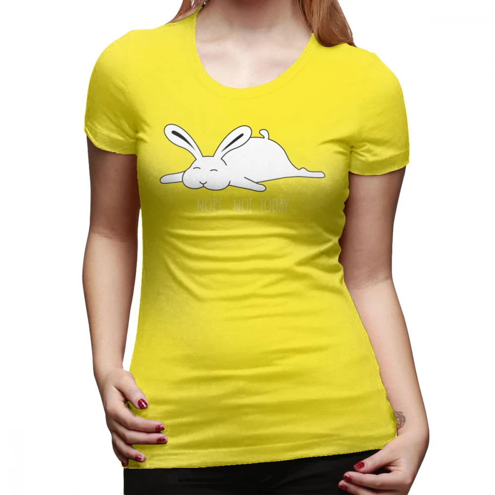Not Today футболка Nope-Not Today-Bunny футболка большого размера с коротким рукавом женская футболка с принтом и круглым вырезом хлопковая женская футболка - Цвет: Цвет: желтый