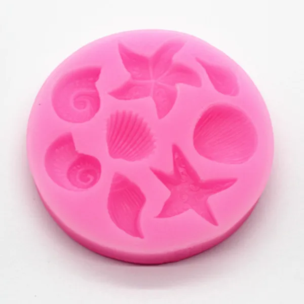 

Conch shell silicone mold candy chocolate blue ocean wind starfish cake decoration baking tool mould