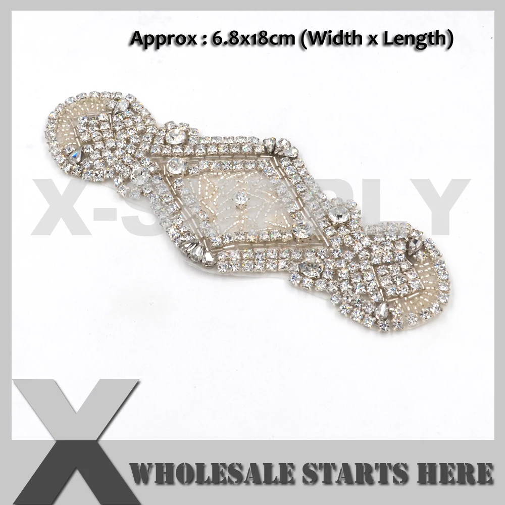 Свадебные Аппликация из хрустальных страз с бисером Алмазная вышивка для