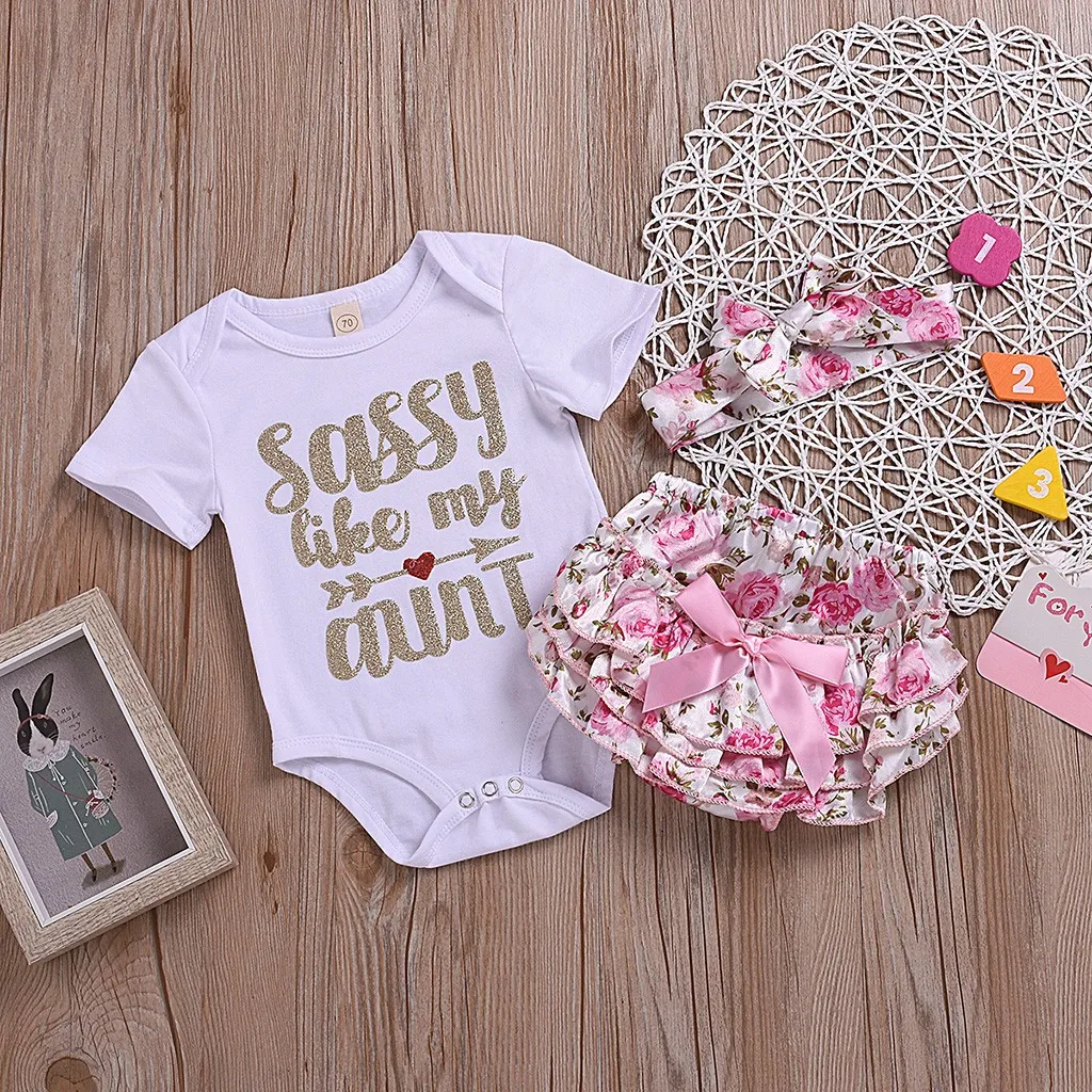 SAGACE/комплект для малышей Одежда новорожденных маленьких девочек с короткими