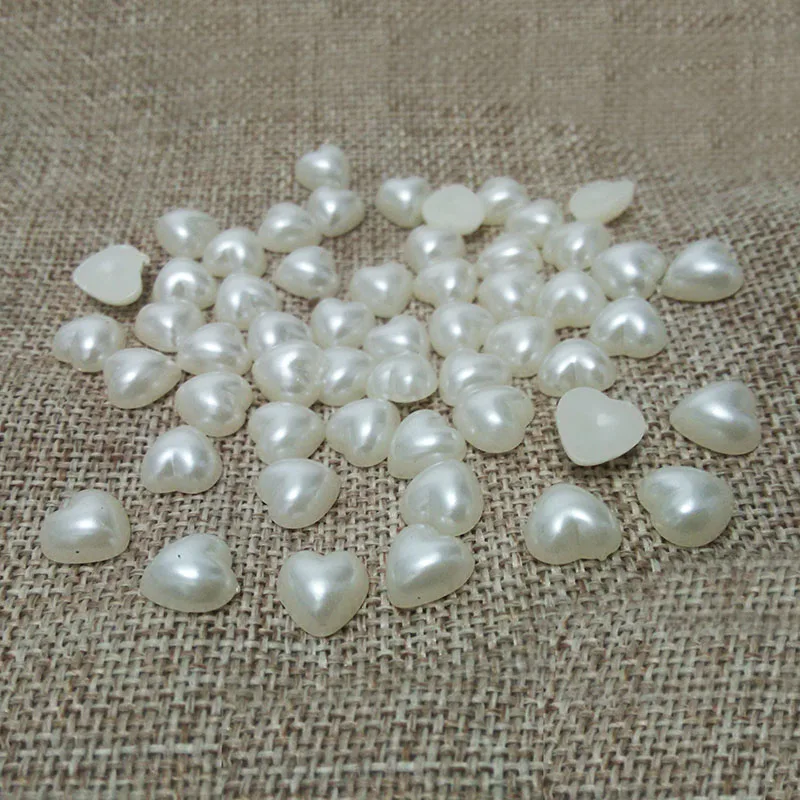 Бусины в форме сердца имитация жемчуга наклейки для красоты ногтей маникюрный