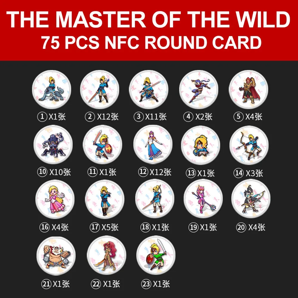 75pcs master cards Игровая карта amiibo совместимая огненная эмблема: threehouse Zelda NFC круглая карта NS switch Super Odyssey - Цвет: 75pcs master cards