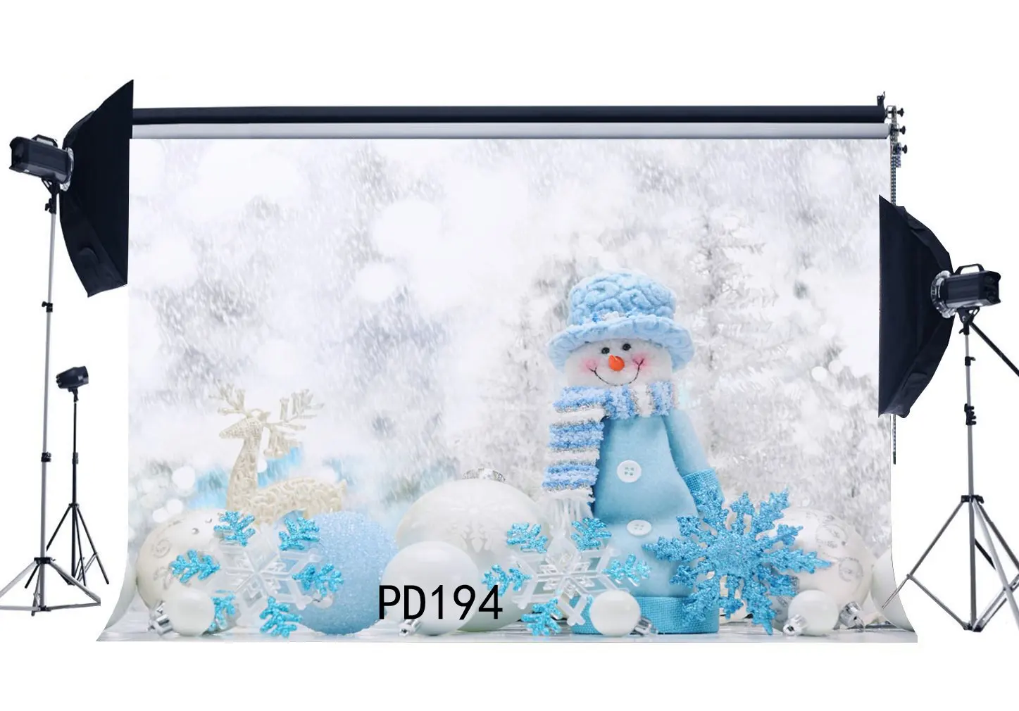 Фоновая фотография bokeh Halos падающие снежинки Снеговик Рождество шар