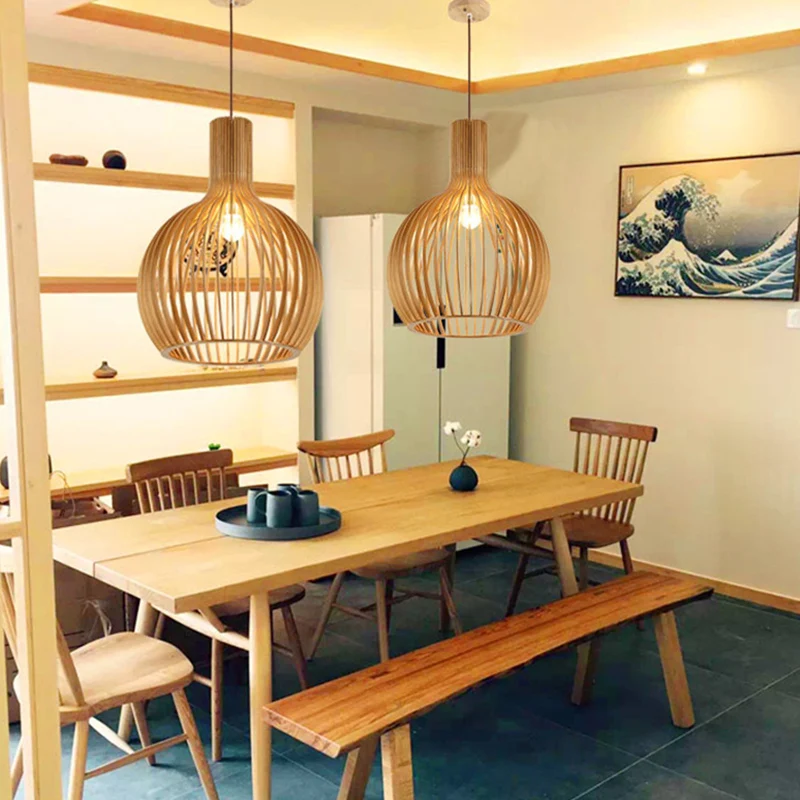 Современный деревянный светильник в виде птичьей клетки Norbic Home Deco бамбук Юго-Восточной Азии подвесной светильник E27 лампа люстры Pendentes