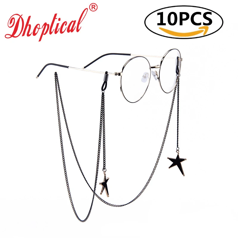 eyeglasses chain ,metal cord black copper chain5 star for glasses holder 10pcs