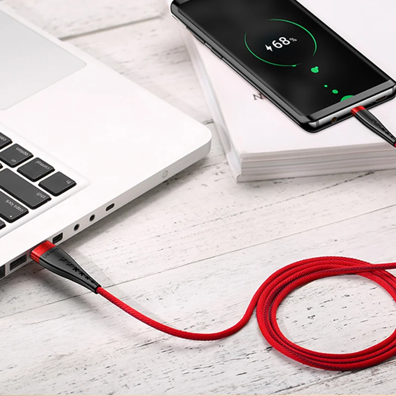USAMS USB Type C Cable for Samsung Galaxy Note 9 S9 S8 Fast Charging Data Xiaomi Mi8 Huawei Nexus 6P Oneplus TypeC | Мобильные