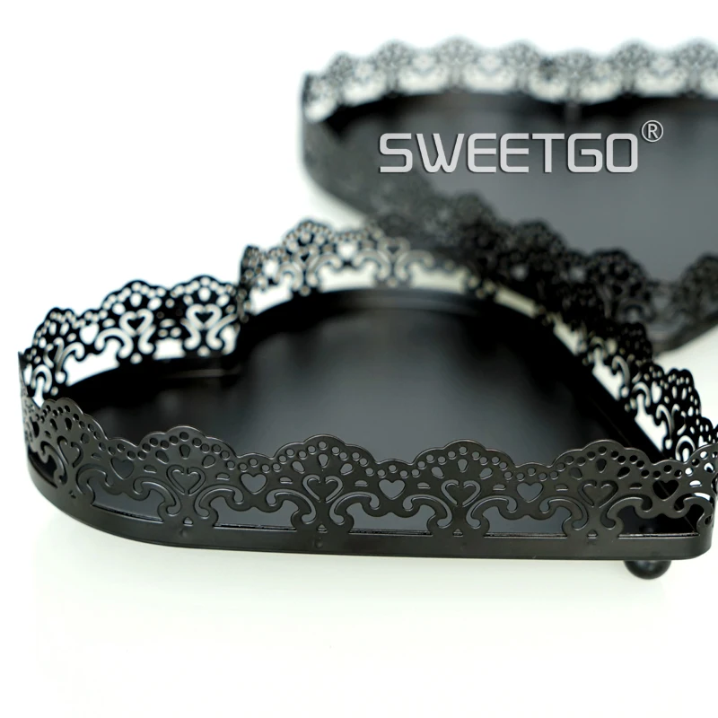 Подставка для торта с черным сердечком подставка кекса посуда дома Свадебная