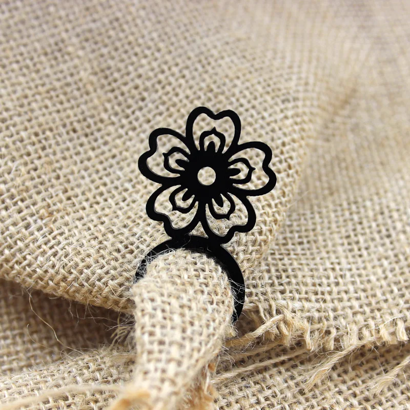 8 сезонов Новая мода растение Сакура цветок кольцо для женщин черный цвет акрил