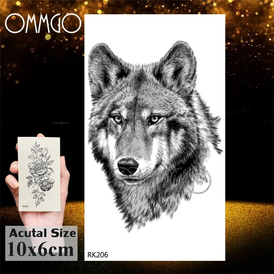 ORK206 OMMGO, Орел, птица, волк, Временные татуировки, наклейки, дельфин, лось, нарисованные поддельные татуировки, маленькие животные, на заказ, татуировки для женщин, мужской боди-арт - Цвет: ORK206