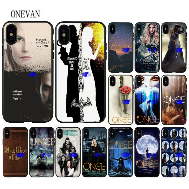 Once Upon a Time сериал черный мягкий чехол для телефона с изображением цветов iPhone 7 8 6 6S