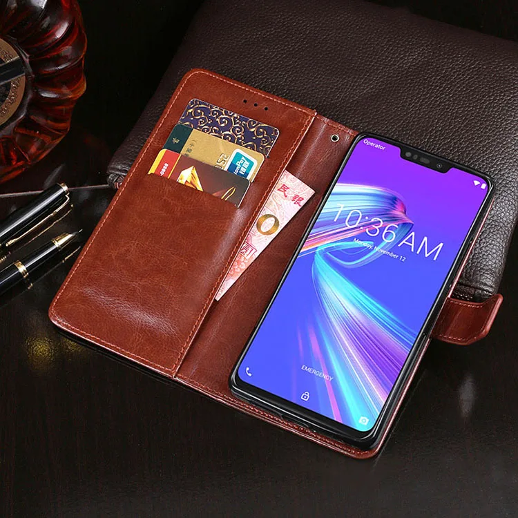 Чехол-книжка для Asus Zenfone Max M2 ZB633KL Стильный чехол-бумажник из искусственной кожи