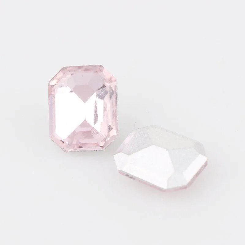 Pink 20 шт 8x10 мм Разноцветные прямоугольные Восьмиугольные Хрустальные Необычные каменные стеклянные камни для рукоделия свадебное платье ювелирные изделия камни бусины - Цвет: Pink