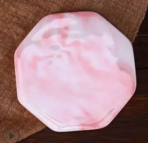 Octagon pink CFen A Мрамор зерна подставки Керамика каботажное судно Кофе подставка для чайной чашки круглого стола коврик коврики 1 шт - Цвет: Octagon pink
